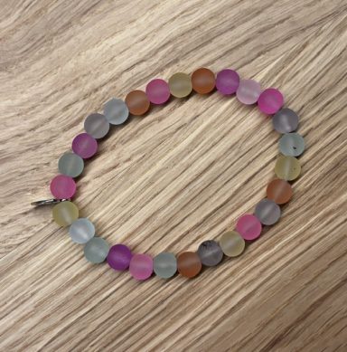 Armband, 6mm Glaskugeln, matt 